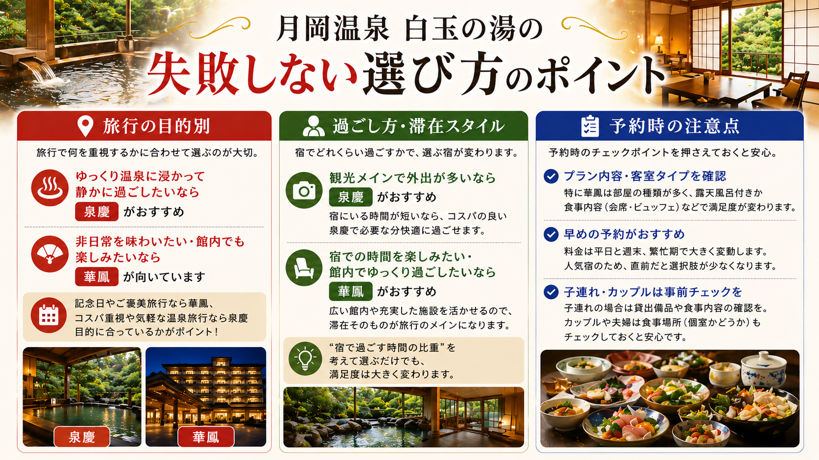 月岡温泉 白玉の湯の失敗しない選び方のポイント