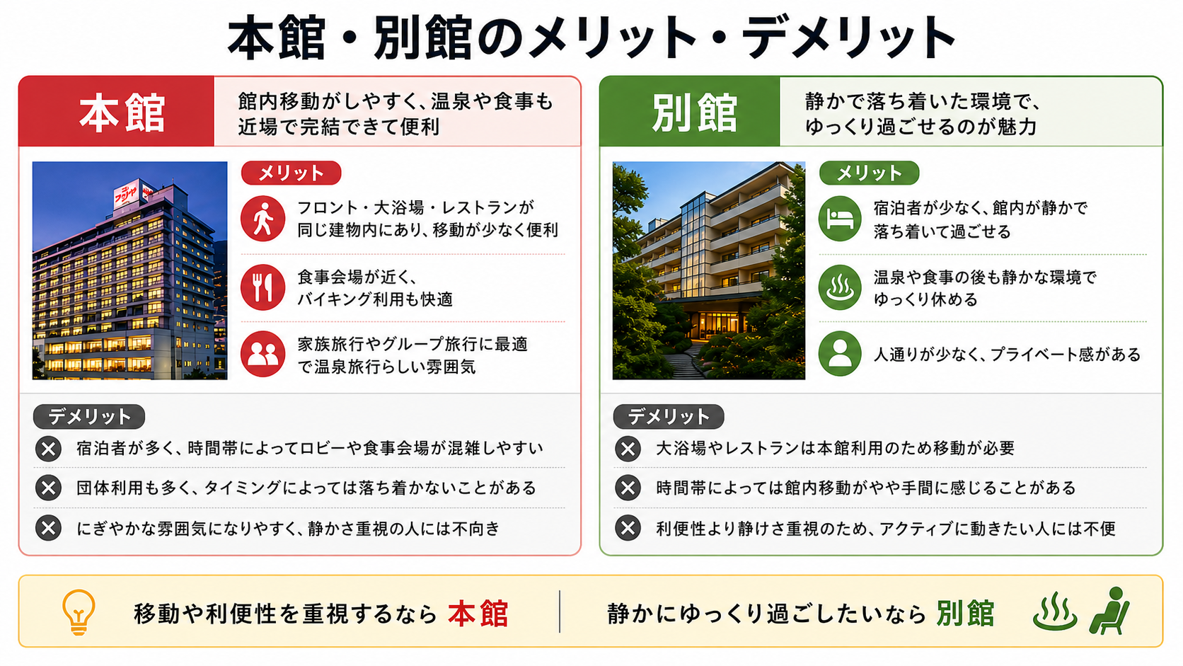 熱海ニューフジヤホテル 本館と別館のメリット・デメリット比較