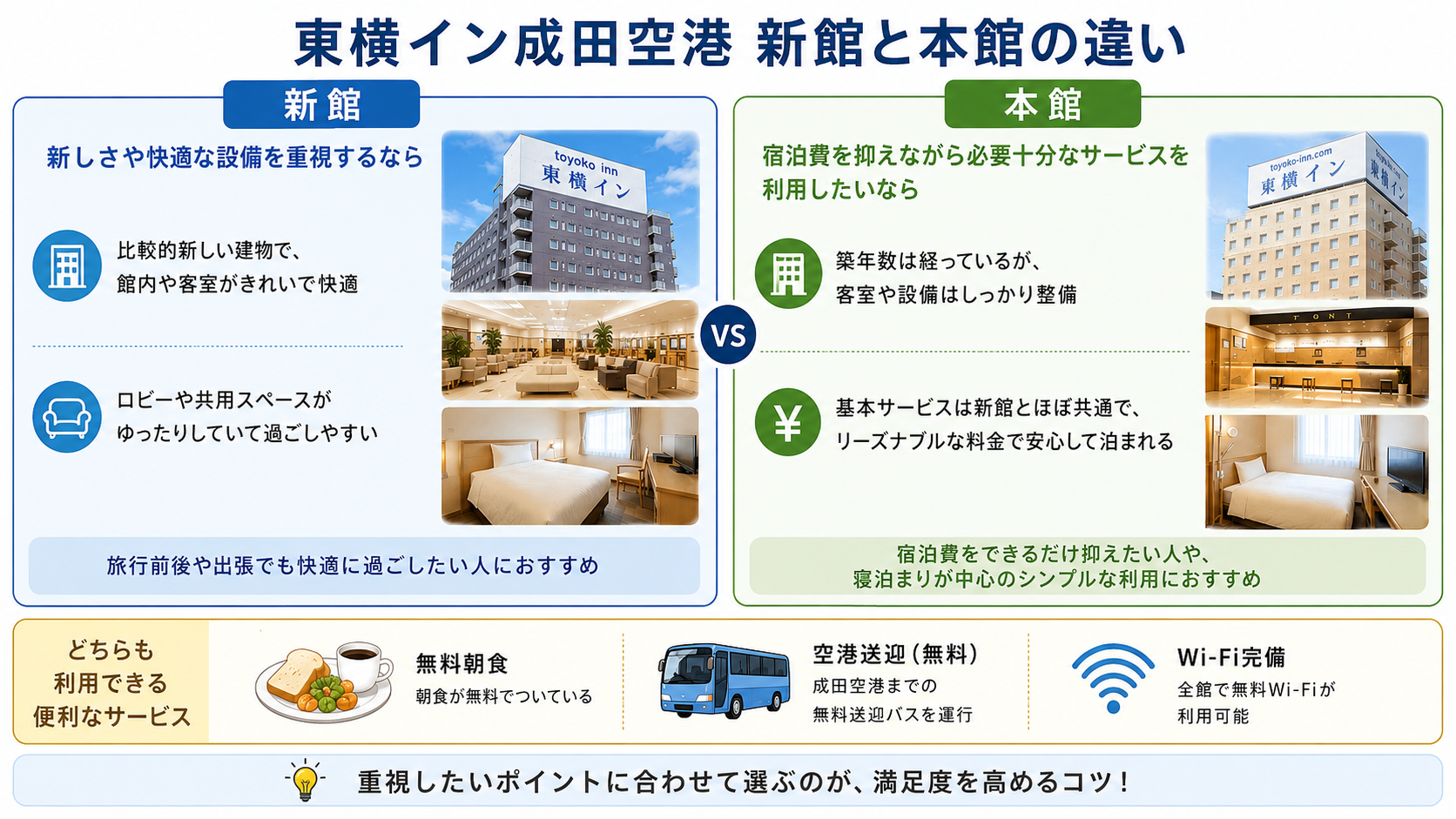 東横イン成田空港新館 本館 違い